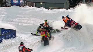 Snocross Round 15 Pro Highlights  Duluth MN Race 2 of 3 [upl. by Nerrual]