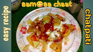 Samosa chaat recipe  chatpati samosa chaat recipe by zeeshanfoodmaker [upl. by Rhea]