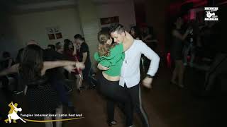 Andrea amp Claudia  Bachata social dancing  Tangier IntL Latin Festival 2019 [upl. by Yarvis311]