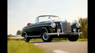 Driving video of the 59 MercedesBenz 220S Cabriolet currently auctioned bringatrailerauctions [upl. by Aleafar878]