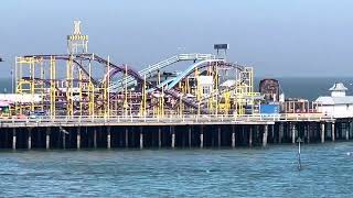 Virtual rollercoaster Ride Clacton on Sea Pier Seafront 29072024 [upl. by Enyalahs]