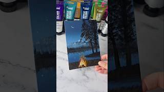 Campfire night sky  acrylic painting idea for beginners ✨️ [upl. by Esma]