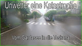 2 Vespa Tour Italien 🛵 Unwetter eine einzige Katastrophe vom Gardasee in die Toskana ⛈️⛈️ [upl. by Stanford]