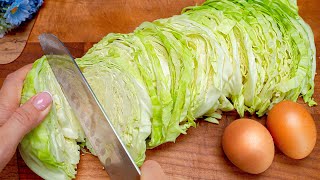 Cabbage with eggs tastes better than meat I have never eaten such a delicious dinner 2 recipes [upl. by Enilegna]