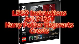 LEGO Instructions  31201 LEGO Art  Harry Potter Hogwarts Crests [upl. by Risay]