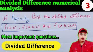 find divided difference fx1x2 fab fabc fabcd lec3  divided Difference [upl. by Barrett805]