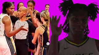 CAITLIN CLARK REACTION WHEN ALIYAH BOSTON GOT SHOVED BY TEAIRA MCCOWAN [upl. by Bloomer]