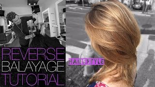 How To REVERSE BALAYAGE TECHNIQUE To Add Depth To Overly BLONDE Hair  Tutorial [upl. by Eillil]