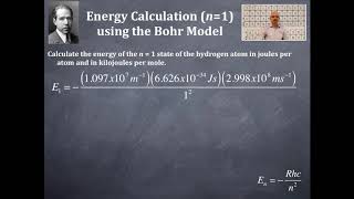 Atomic Structure and Electron Configuration 16 Energy Calculation n  1 using the Bohr Model [upl. by Yllrebmik625]