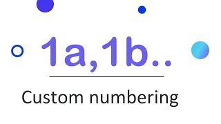 Custom numbering [upl. by Benedicto]