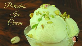 HOMEMADE PISTACHIO ICE CREAM  EGGLESS  ICE CREAM MAKER [upl. by Llerrit]