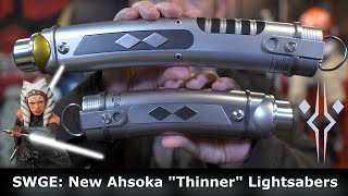 Star Wars Galaxys Edge New Ahsoka Thinner Legacy Lightsaber Hilts Review [upl. by Barbabra384]