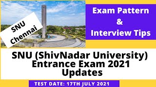 SNU Chennai Entrance Exam 2021  Admission process  Tips for Entrance exam amp Interview [upl. by Endor]