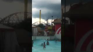 Watch Funnel cloud forms in the skies above Adventureland in Altoona Iowa [upl. by Bazar304]