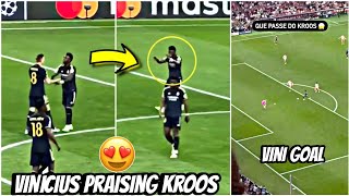 😍Vinicius Jr Praised Toni Kroos after a beautiful assist vs Bayern Munich [upl. by Eesak]