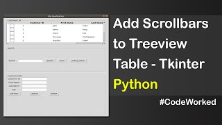 Add Scrollbars to Treeview Table Tkiner  Python scroll tkinter tutorial [upl. by Puritan]