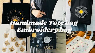 Handmade Tote bag  handmade embroidery bag  tote bag design  totebag smallyoutuber ideas bag [upl. by Eehtomit]