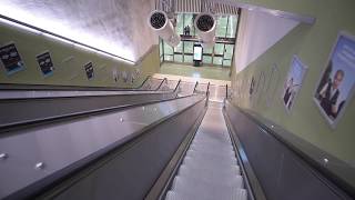 Sweden Stockholm Odenplan trainsubway station 2X elevator 1X escalator  going down to platform [upl. by Nathalie]