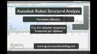 Autodesk Robot  Exemple dun plancher isostatique  03  Traitement par tableaux [upl. by Hullda601]