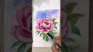 Peony Flower watercolor Painting  Flower Painting  Rial artist flowerpainting [upl. by Brouwer]