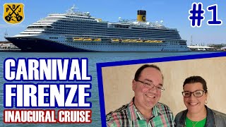 Carnival Firenze Pt1  Inaugural Cruise Embarkation Day Cabin Tour Two Sea Days Color My World [upl. by Carisa600]