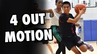 4 Out Motion Basketball Offense [upl. by Marlette678]