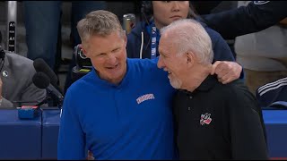 Gregg Popovich ENCOURAGES Steve Kerr after Klay MISSES a clutch three at the buzzer 😎 [upl. by Brockie146]