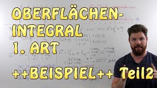 Oberflächenintegral 1Art  BEISPIEL Teil 2  Parametrisierung in Polarkoordinaten [upl. by Ahgiela692]