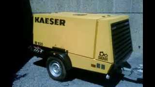 Portable air compressor KAESER M100 running condition [upl. by Soelch153]