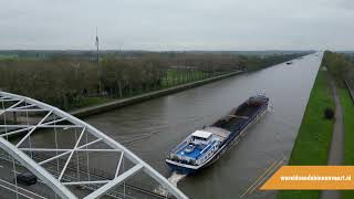 Binnenvaartschip Vista Mare op het Amsterdam Rijnkanaal  binnenvaart [upl. by Ainotahs]