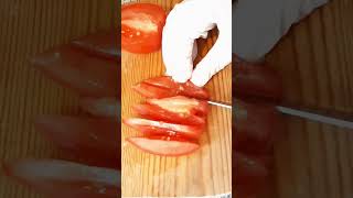 tiny slice of TOMATO asmr shorts asmr satisfying trendingvideo viralvideo veggies [upl. by Latihs]