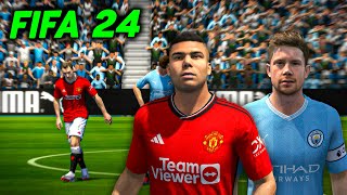 FIFA 24 PARA XBOX 360 RGH  Gameplay Manchester City x Manchester United [upl. by Xer]