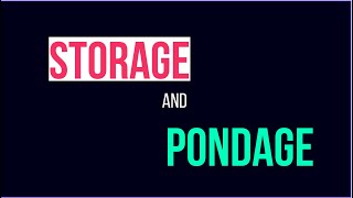 Storage And Pondage [upl. by Haididej]