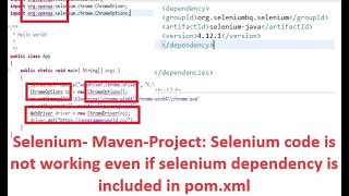 Selenium  How to fix when added MAVEN dependency in pomxml does not reflect in the project [upl. by Meg775]