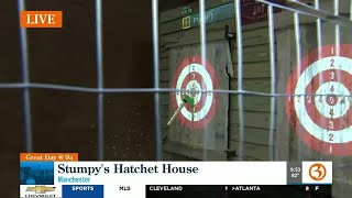 Axe throwing at Stumpys Hatchet House [upl. by Docila]