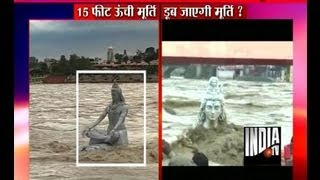 Lord Shiva Idol Washed Away in Rishikesh  India TV [upl. by Solegnave943]