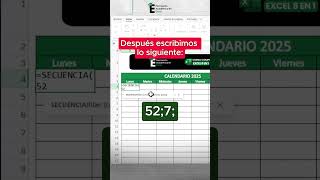 Crea el calendario anual en solo 30 segundos 😏✅excel exceltips formacionacademicaexcel [upl. by Aseretairam]