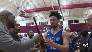 Maclay Crossroad Academy Godby boys hoops celebrate district championships [upl. by Holcman]