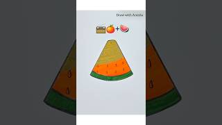 📻🍊🍉Easy Satisfying Creative Art drawingdrawing satisfying shorts art trending youtube [upl. by Maharg677]