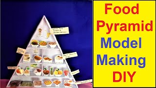 food pyramid model making  DIy science project  3D  howtofunda  food pyramid  still model [upl. by Lezned]