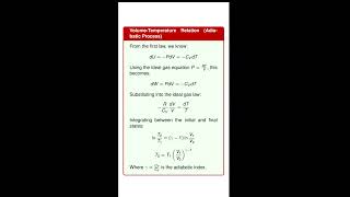 Work done for Adiabatic Process thermodynamics physics chemicalenginnering [upl. by Anina]