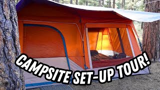 Campsite SetUp Tour  Tent Camping in Flagstaff Arizona [upl. by Ttehc784]