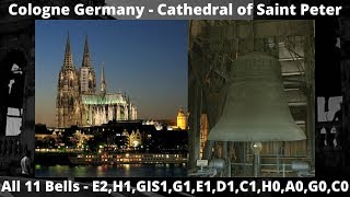 Cologne Cathedral Kölner Dom  Plenum of 11 Bells The Sound of Each Bell amp All Bells Ringing 🔔 [upl. by Carver]