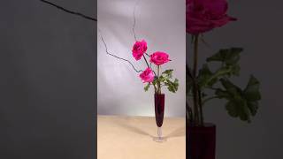 Chic Blooms Three Pink Rose Designs in a Red Cocktail Glass Vase [upl. by Nyrraf891]