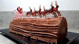 Bûche de Noël chocolat très facile ultra légère 🎄🎄🎅🤶 [upl. by Elocyn]