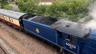 60532 “Blue Peter” water stop Babworth bridge Retford 1741 1372024 [upl. by Mylor]