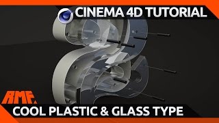 Cinema 4D Tutorial  Create a cool looking Plastic and Glass Type [upl. by Moyers811]