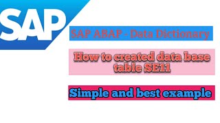 se11 sap data dictionary  sap abap data dictionary [upl. by Jc]