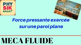 Calcul dune force pressante sur une paroi plane [upl. by Lamrouex]