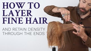 How to layer fine hair  tutorial for hairdressers [upl. by Feldt]